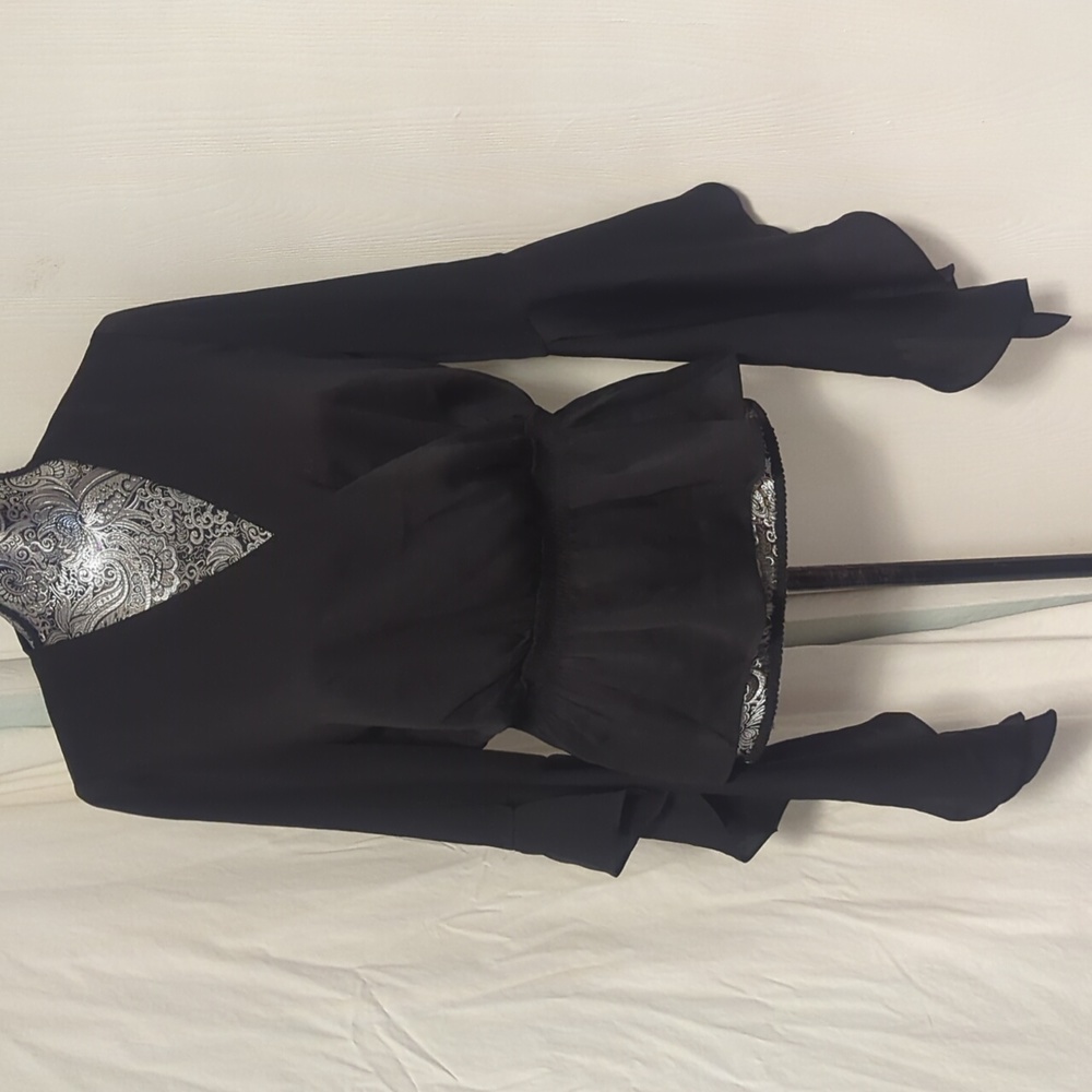 Express Black Ruffle Sleeve Blouse